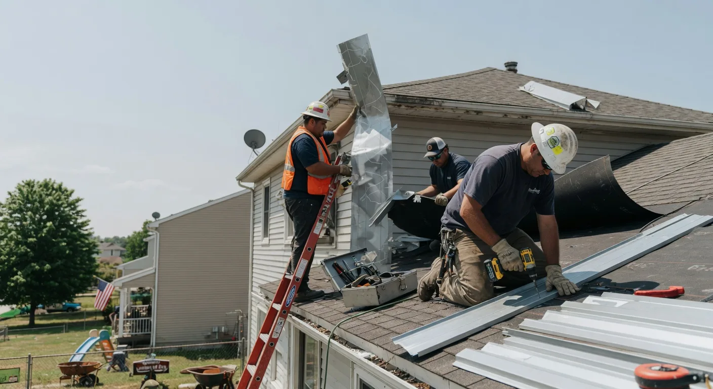 Storm Damage Metal Roof Repair in North Montpelier, VT